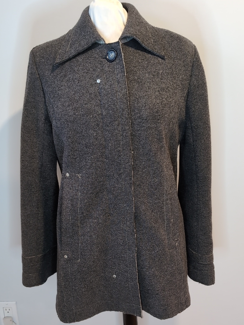 Jones New York Women's Gray Wool Blend Coat Size 10